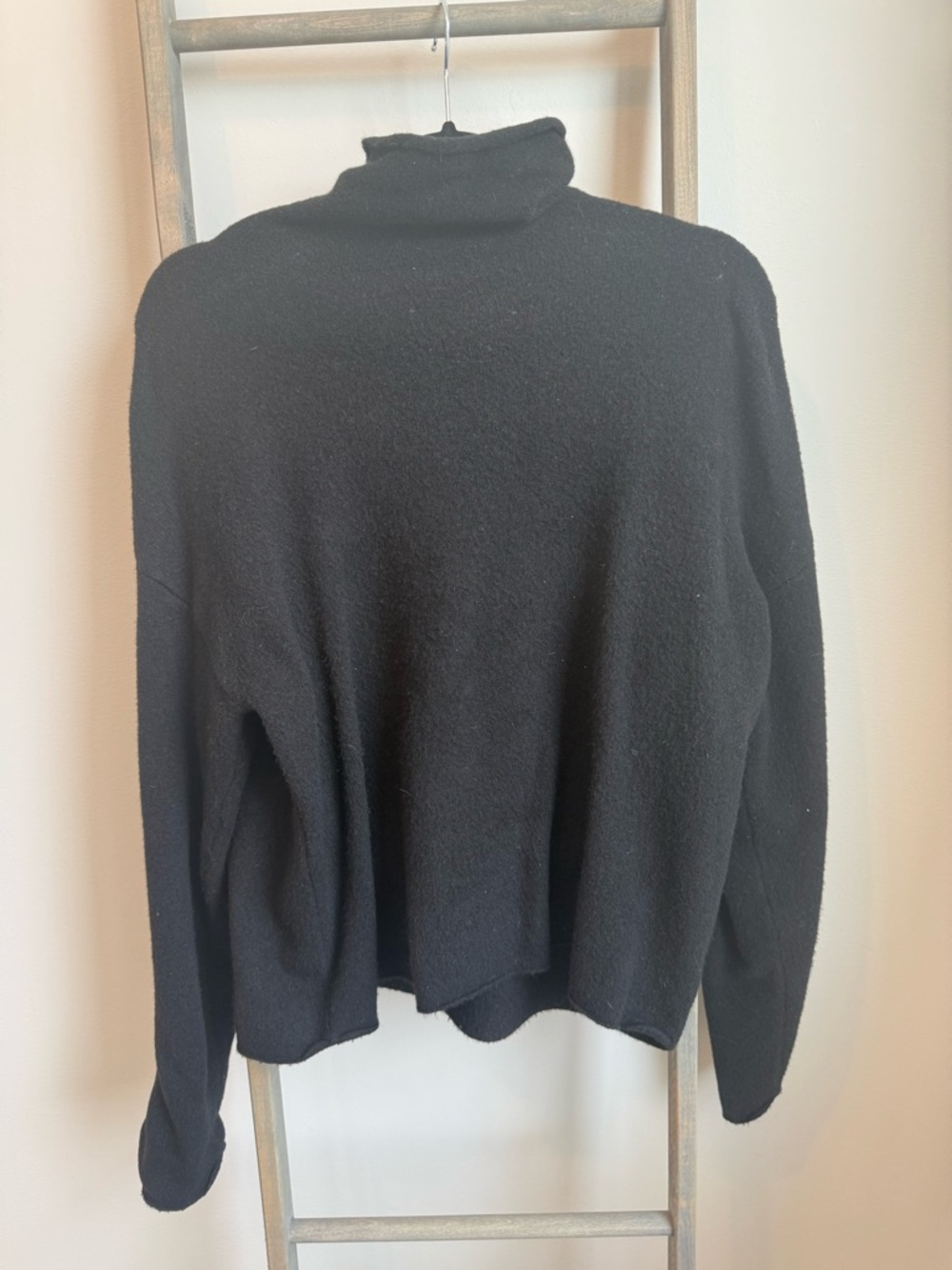 525 America Black Turtleneck Sweater - Plush Cozy Knit